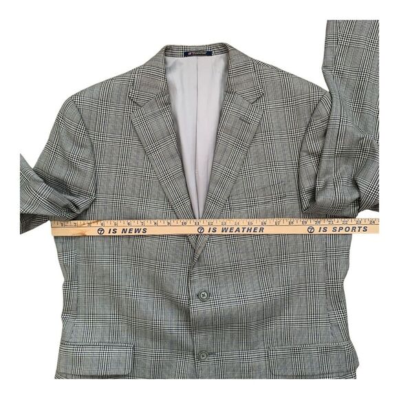 HART SCHAFFNER MARX Mens Gray Plaid Sport Coat Suit Jacket Blazer 43 R - Picture 12 of 16
